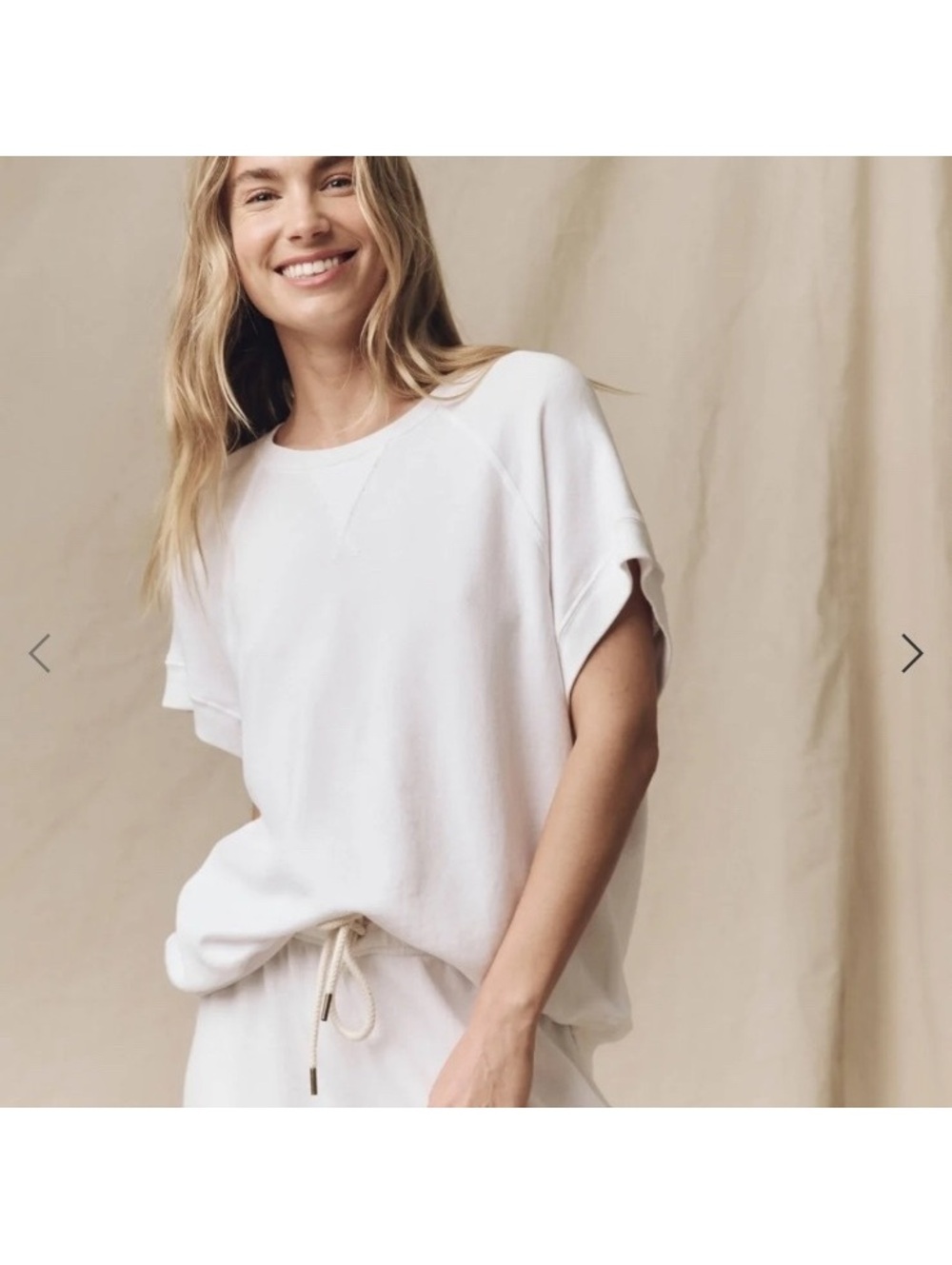 The GREAT. The Wedge Sweatshirt Terry Cloth in True White Women’s size 0 XS